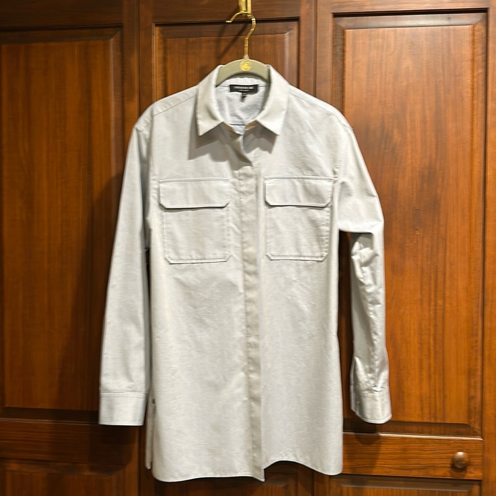 Lafayette 148, extra small, light blue blouse, 100% cotton